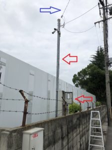 愛知県弥富市の屋外資材置き場にて中電申請及び引込口配線電気工事