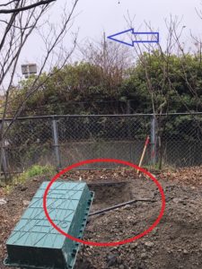 愛知県清須市の仮設現場にて仮設電源（動力・電灯）の引込電気工事（中電申請