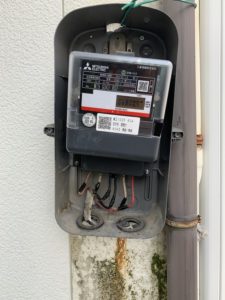 名古屋市南区の戸建住宅にて中電申請によるメーター板の取替電気工事